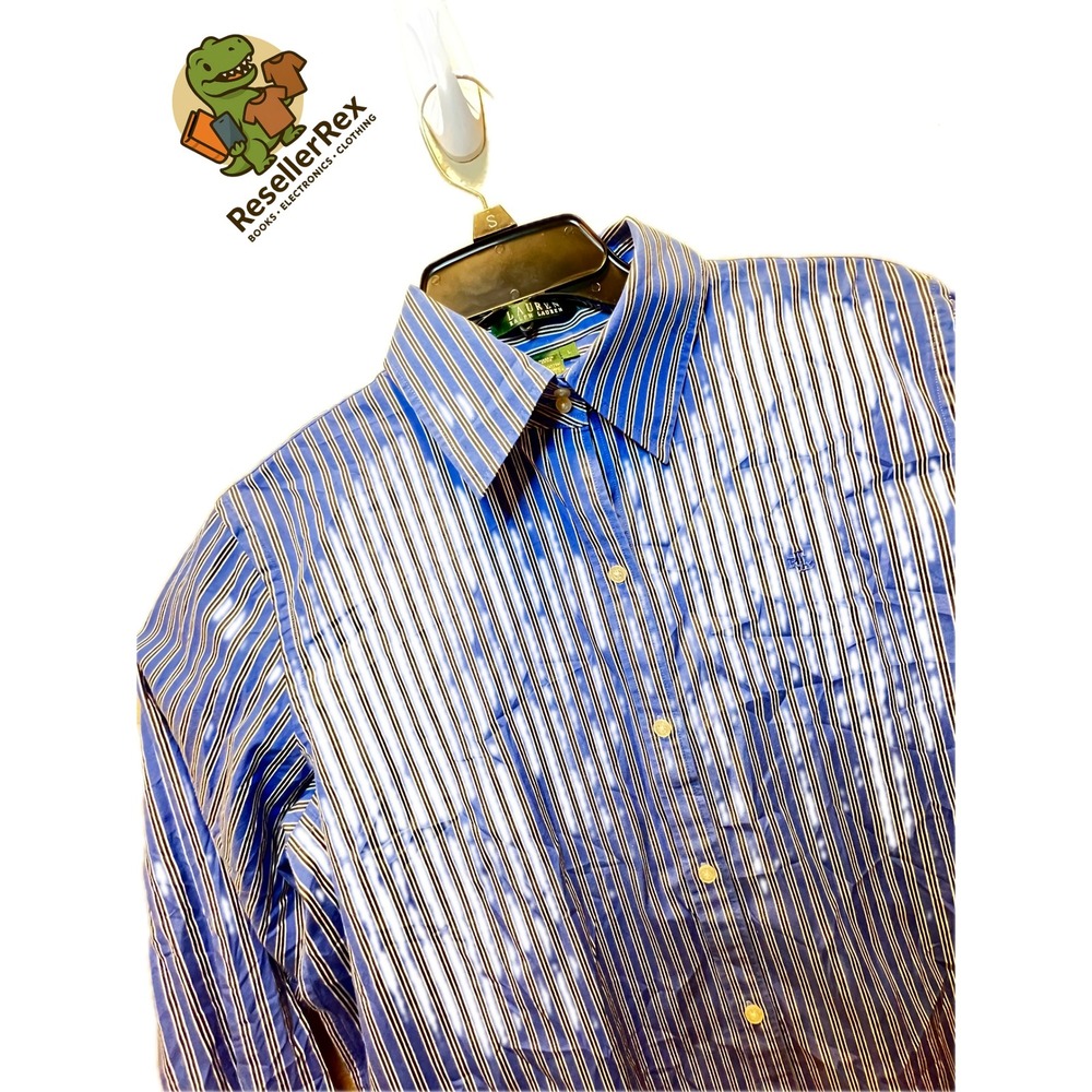 Lauren Ralph Lauren Mens Striped Long Sleeve Button Down Shirt